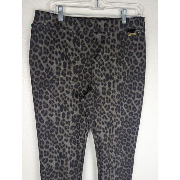 Calvin Klein Ponte Knit Pull On Pant Leopard Ankle Stretch Size M - Picture 2 of 9